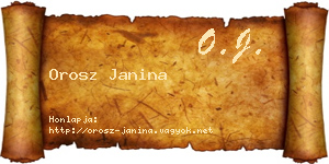 Orosz Janina névjegykártya
